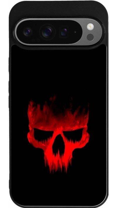 Coque Google Pixel 9 Pro XL - Silicone rigide noir Halloween 2023 scary skull