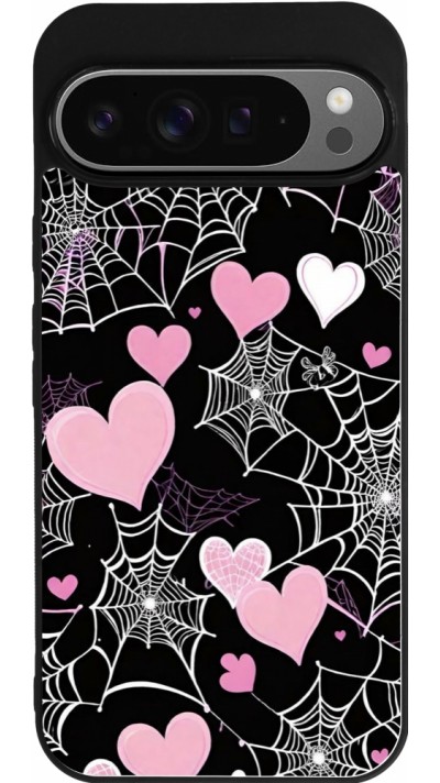 Coque Google Pixel 9 Pro XL - Silicone rigide noir Halloween 2024 girly