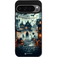 Coque Google Pixel 9 Pro XL - Silicone rigide noir Halloween Spookville