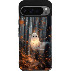 Coque Google Pixel 9 Pro XL - Silicone rigide noir Halloween 2025 Ghost in the forest
