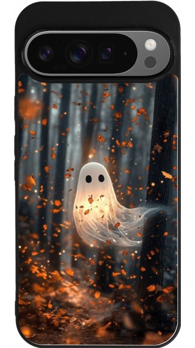 Coque Google Pixel 9 Pro XL - Silicone rigide noir Halloween 2025 Ghost in the forest