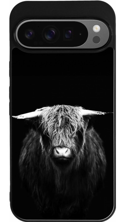 Coque Google Pixel 9 Pro XL - Silicone rigide noir Highland calf black
