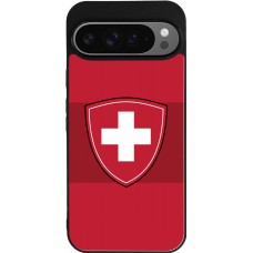 Coque Google Pixel 9 Pro XL - Silicone rigide noir Hockey World Championship Ecusson Suisse