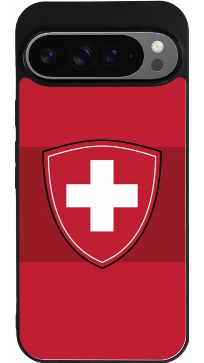 Coque Google Pixel 9 Pro XL - Silicone rigide noir Hockey World Championship Ecusson Suisse