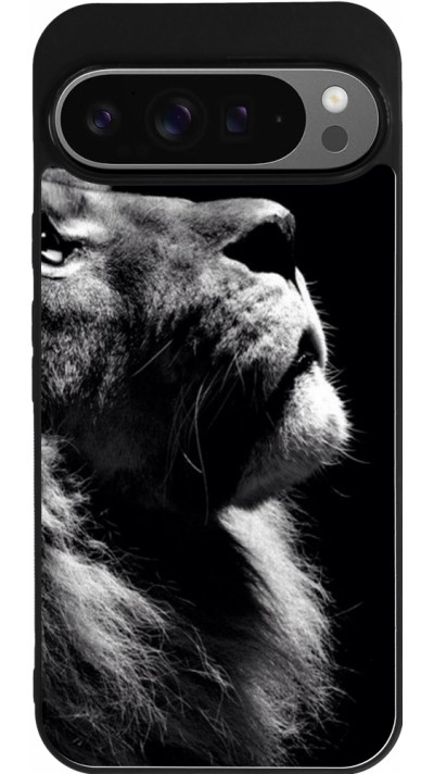 Coque Google Pixel 9 Pro XL - Silicone rigide noir Lion looking up