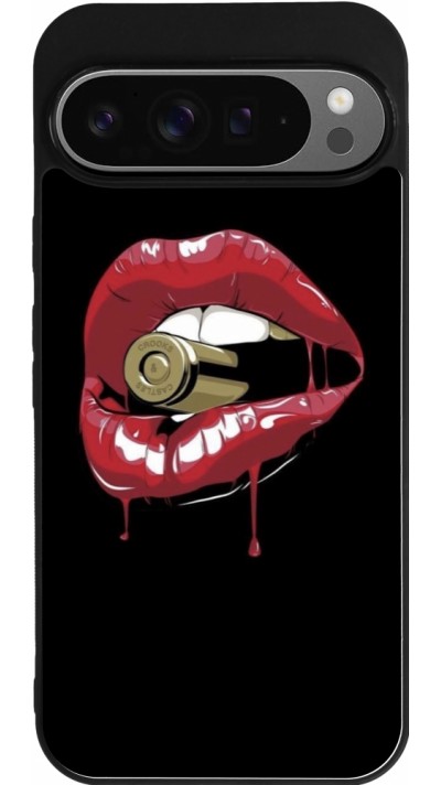 Coque Google Pixel 9 Pro XL - Silicone rigide noir Lips bullet
