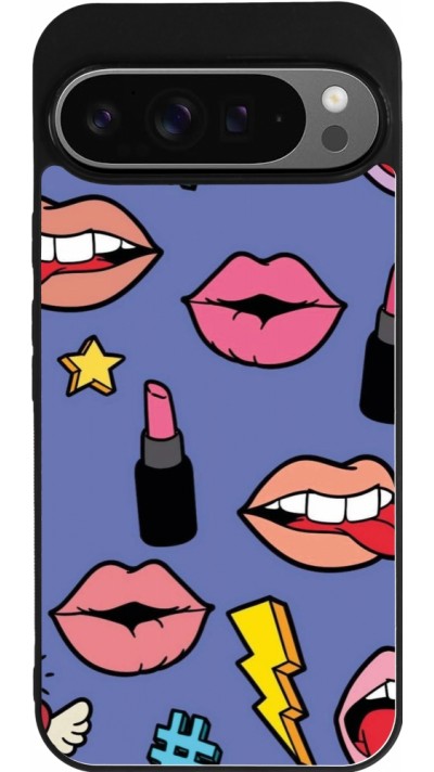 Coque Google Pixel 9 Pro XL - Silicone rigide noir Lips and lipgloss