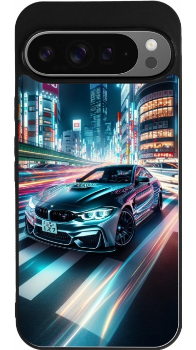 Coque Google Pixel 9 Pro XL - Silicone rigide noir BMW M4 Tokyo Night