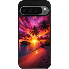 Coque Google Pixel 9 Pro XL - Silicone rigide noir Maldives Dusk Bliss