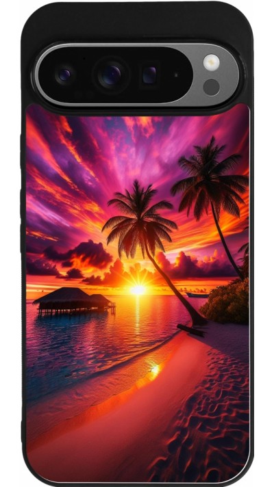 Coque Google Pixel 9 Pro XL - Silicone rigide noir Maldives Dusk Bliss