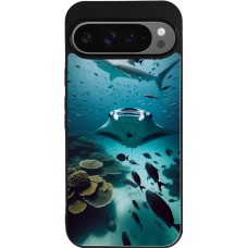 Google Pixel 9 Pro XL Case Hülle - Silikon schwarz Manta Lagune Reinigung