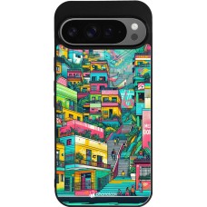Coque Google Pixel 9 Pro XL - Silicone rigide noir Medellin Comuna 13 Art