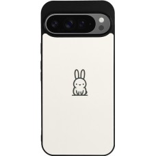 Coque Google Pixel 9 Pro XL - Silicone rigide noir Minimal bunny cutie