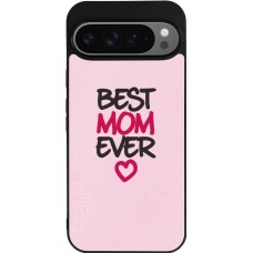 Coque Google Pixel 9 Pro XL - Silicone rigide noir Mom 2023 best Mom ever pink