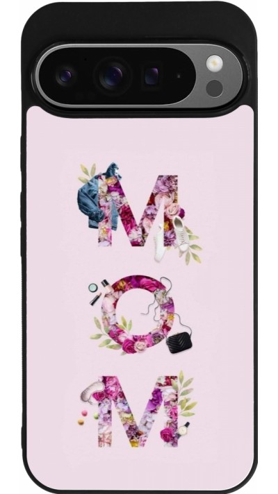 Coque Google Pixel 9 Pro XL - Silicone rigide noir Mom 2024 girly mom