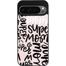 Google Pixel 9 Pro XL Case Hülle - Silikon schwarz Mom 2024 Super mom