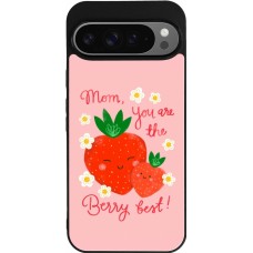 Coque Google Pixel 9 Pro XL - Silicone rigide noir Mom 2026 Berry best