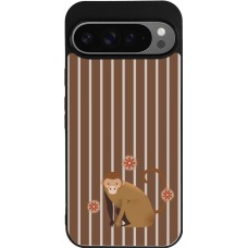 Google Pixel 9 Pro XL Case Hülle - Silikon schwarz Monkey with stripes