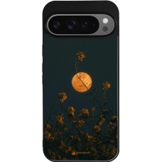 Coque Google Pixel 9 Pro XL - Silicone rigide noir Moon Flowers