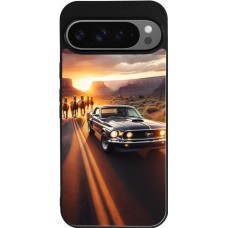 Google Pixel 9 Pro XL Case Hülle - Silikon schwarz Mustang 69 Grand Canyon