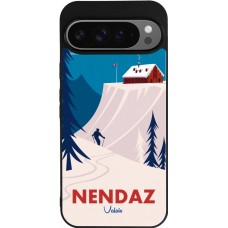 Coque Google Pixel 9 Pro XL - Silicone rigide noir Nendaz Cabane Ski