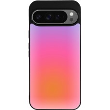 Coque Google Pixel 9 Pro XL - Silicone rigide noir Orange Pink Blue Gradient