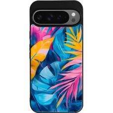 Coque Google Pixel 9 Pro XL - Silicone rigide noir Palms Blue