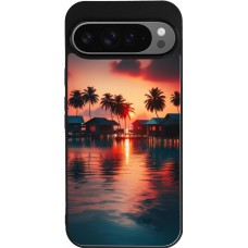 Coque Google Pixel 9 Pro XL - Silicone rigide noir Paradis Maldives