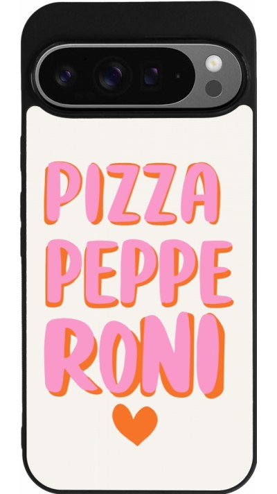 Google Pixel 9 Pro XL Case Hülle - Silikon schwarz Pizza pepperoni 2026