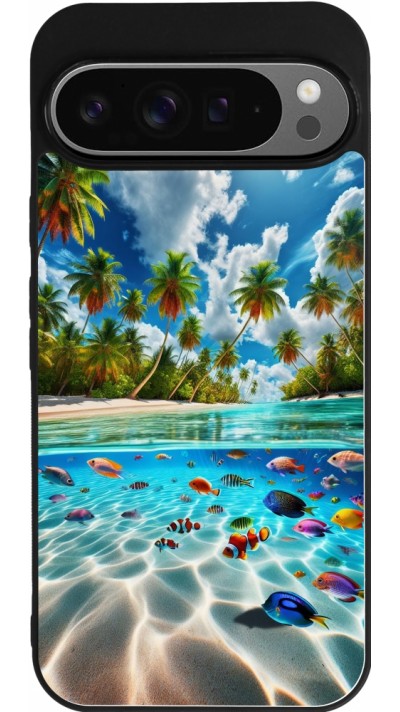 Coque Google Pixel 9 Pro XL - Silicone rigide noir Plage Paradis