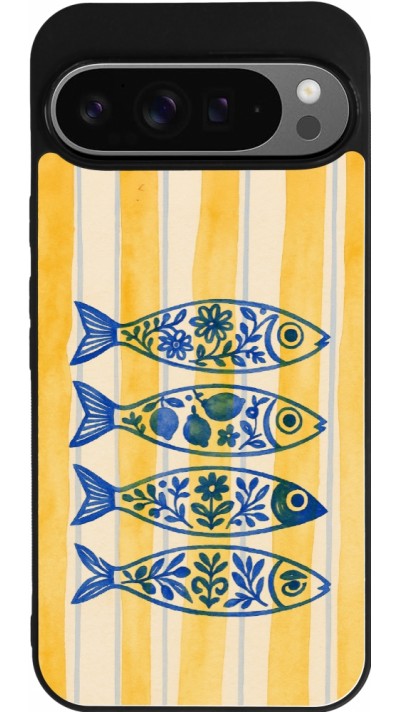 Google Pixel 9 Pro XL Case Hülle - Silikon schwarz Portuguese fish 2026
