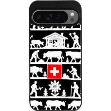 Coque Google Pixel 9 Pro XL - Silicone rigide noir Poya Suisse 1 noir