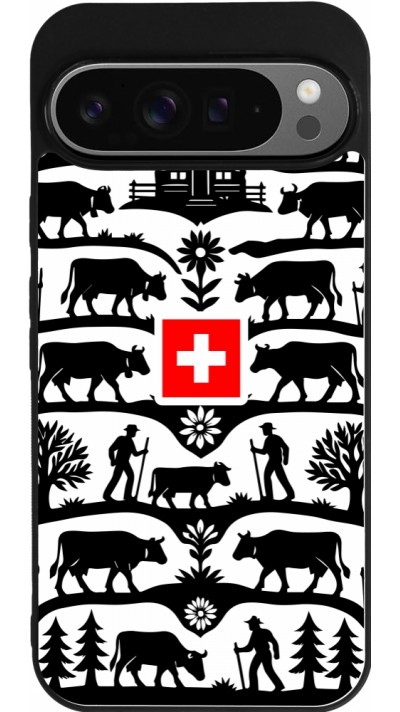 Coque Google Pixel 9 Pro XL - Silicone rigide noir Poya Suisse 3