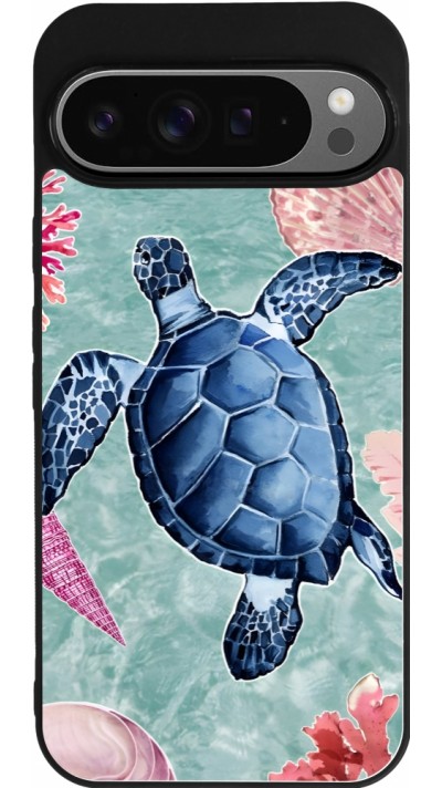 Coque Google Pixel 9 Pro XL - Silicone rigide noir Preppy Turtle