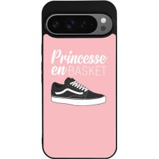 Coque Google Pixel 9 Pro XL - Silicone rigide noir princesse en basket
