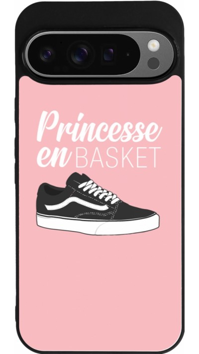 Coque Google Pixel 9 Pro XL - Silicone rigide noir princesse en basket