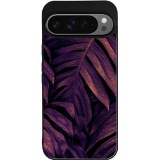 Coque Google Pixel 9 Pro XL - Silicone rigide noir Purple Light Leaves