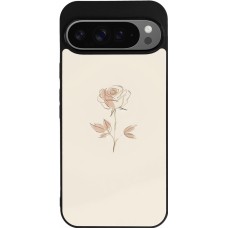 Coque Google Pixel 9 Pro XL - Silicone rigide noir Sable Rose Minimaliste