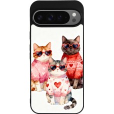 Google Pixel 9 Pro XL Case Hülle - Silikon schwarz Saint Valentines Day 26 Cat Love
