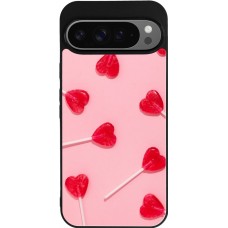 Coque Google Pixel 9 Pro XL - Silicone rigide noir Saint Valentines Day 26 Lollipop
