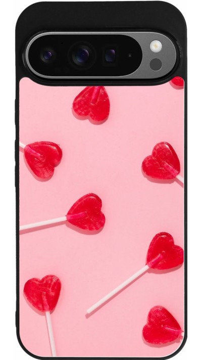 Coque Google Pixel 9 Pro XL - Silicone rigide noir Saint Valentines Day 26 Lollipop