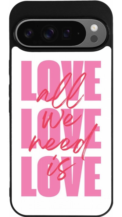 Coque Google Pixel 9 Pro XL - Silicone rigide noir Saint Valentines Day 26 Love all we need is