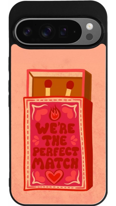 Coque Google Pixel 9 Pro XL - Silicone rigide noir Saint Valentines Day 26 Perfect Match