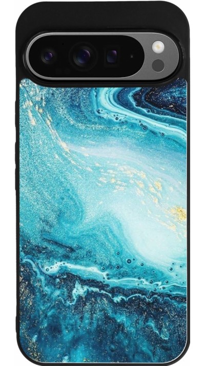 Coque Google Pixel 9 Pro XL - Silicone rigide noir Sea Foam Blue