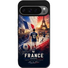 Coque Google Pixel 9 Pro XL - Silicone rigide noir Football France splash 2026