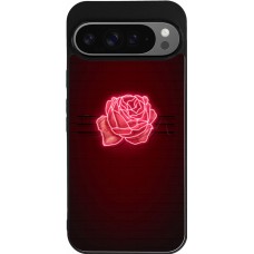 Coque Google Pixel 9 Pro XL - Silicone rigide noir Spring 23 neon rose