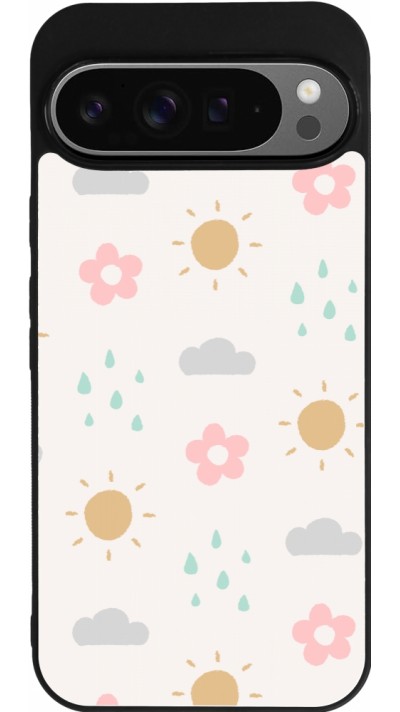 Google Pixel 9 Pro XL Case Hülle - Silikon schwarz Spring 23 weather