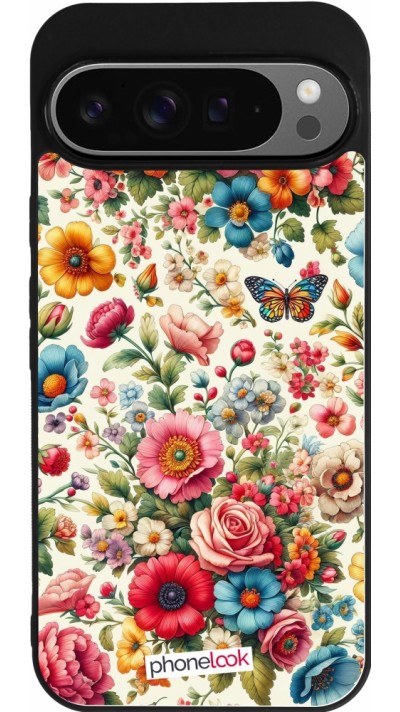 Google Pixel 9 Pro XL Case Hülle - Silikon schwarz Spring 25 fruehling bluetend