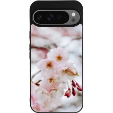 Coque Google Pixel 9 Pro XL - Silicone rigide noir Cherry tree Spring 2026