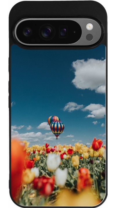 Coque Google Pixel 9 Pro XL - Silicone rigide noir Hot air balloon Spring 2026